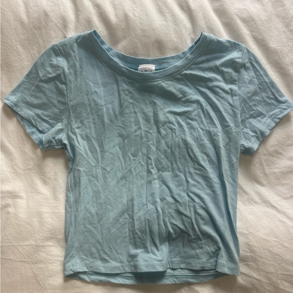 Light Blue Cropped T-Shirt